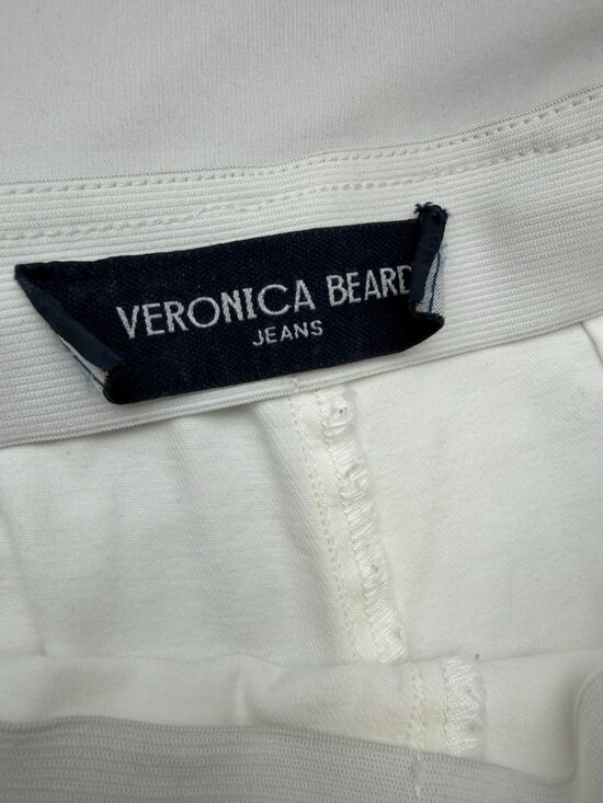 Veronica Beard Carson Off Duty High Rise Ankle Flare Jeans in White Small - Picture 5 of 9